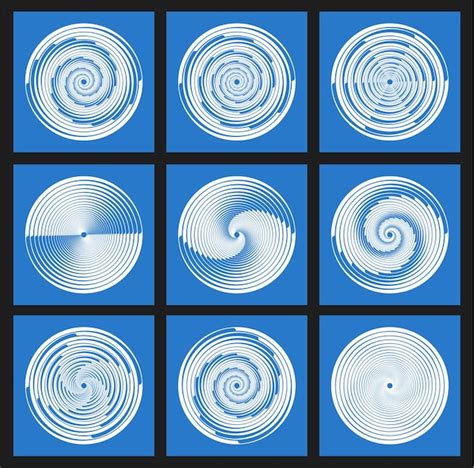 premium vector set of white radial velocity lines from white dashed curves swirling halftone