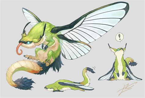 Hawkmoth Dragon Creature Drawings Creature Concept Art