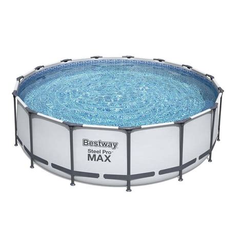 Bestway Pro Max 15 Ft X 15 Ft Round 48 In Deep Metal Frame Above