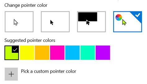 Как поменять цвет стрелки мыши на Windows 10