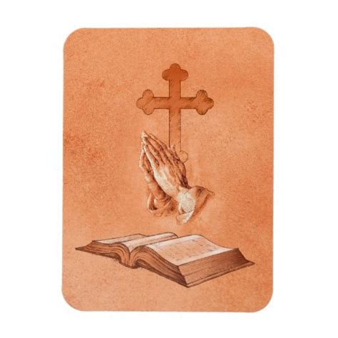 Praying Hands With Cross And Bible Vinyl Magnets Zazzle