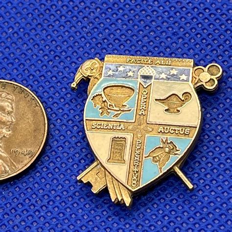 Vintage Enameled Detailed Organizational Pin
