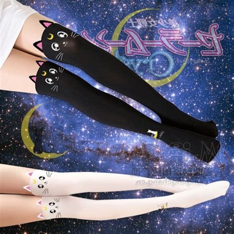 Sailor Moon Luna Cat Artemis Black Stockings Pantyhose Girl Tights