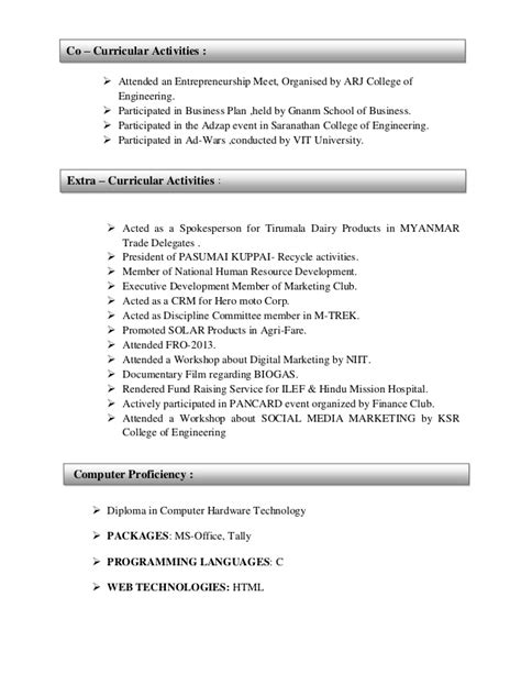 Curriculum, 2009 table of contents. Sample Cv Extra Curricular Activities - Resume ...