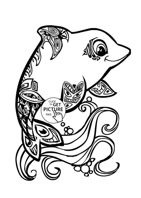 Beautiful Dolphin Coloring Page For Kids Animal Coloring
