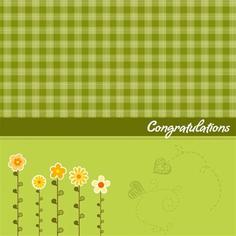 Green Congratulations Card Vector Free Download