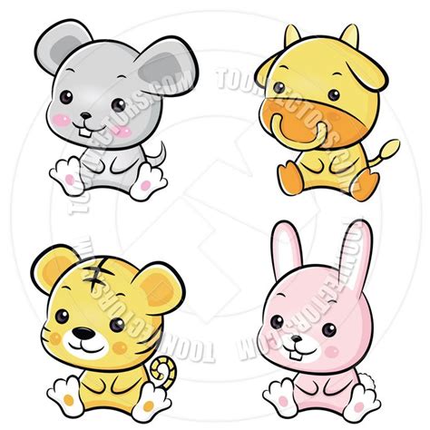 Cartoon Baby Animals Cartoon Chinese Zodiac Baby Animals