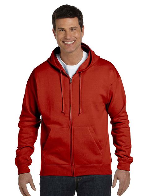 Hanes Men S Ecosmart Full Zip Hooded Sweatshirt Walmart Com