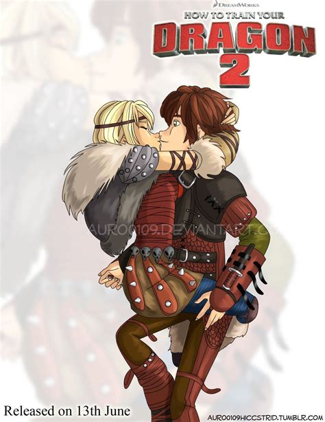 Astrid Kissing Hiccup By Auro0109 On Deviantart How To Train Your