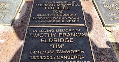 Eljeiffel Remembering Tim Norwood Park Crematorium Canberra Fri