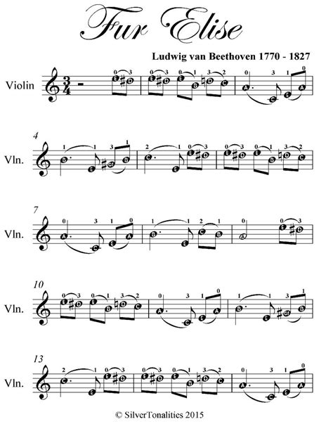 Letter Beethoven Fur Elise Easy Piano Sheet Music Free