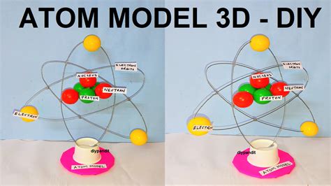 3d Atom Model For School Science Exhibition Free Science Maths