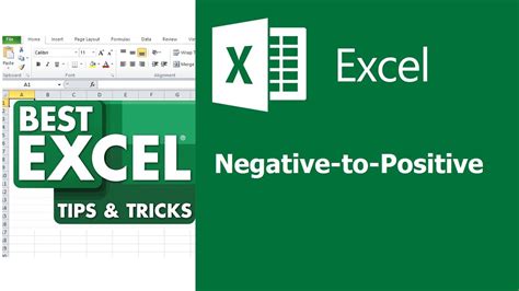 How To Change Negative Numbers To Positive In Excel Youtube