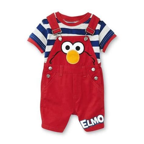 Sesame Street Infant Boys T Shirt And Overalls Elmo Kmart