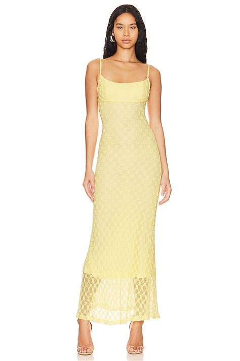 Bardot Adoni Mesh Maxi Dress In Canary Yellow Revolve