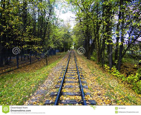 Receding Into The Distance Of An Abandoned Railroad Stock Photo Image