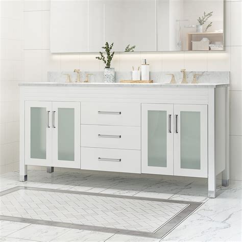 If you are about to redecorate the bathrooms in your house, then you are good to go. Holdame Contemporary 72" Wood Double Sink Bathroom Vanity ...