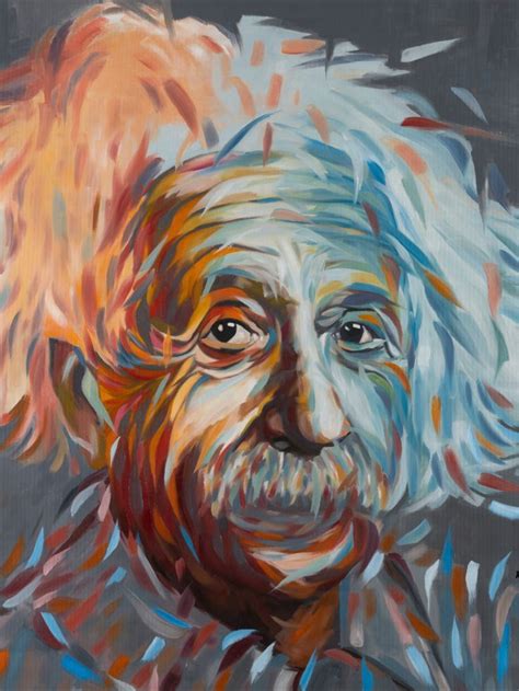 Albert Einstein Portrait Oil Painting On Canvas Original Oil Painting