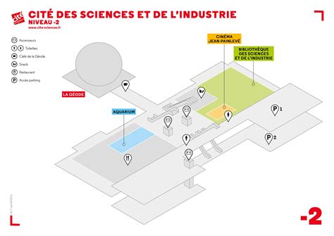 Plan Cité des sciences Niveau -2 - Carte Cité des sciences Niveau -2
