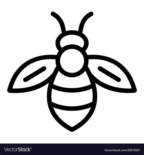 Bee Icon Outline Style Royalty Free Vector Image