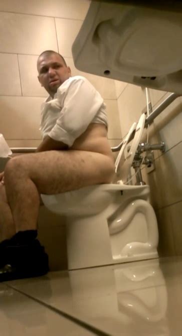 Spy002 Stocky Middle Aged Guy In The Toilet ThisVid