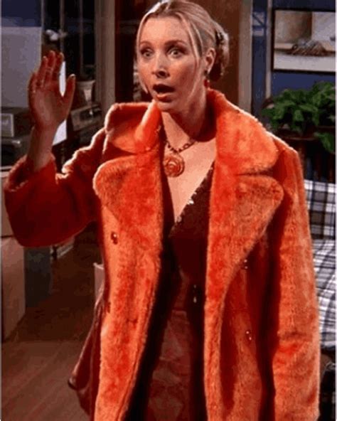 Friends Phoebe Buffay Lisa Kudrow Orange Fur Coat Celebrity Jacket