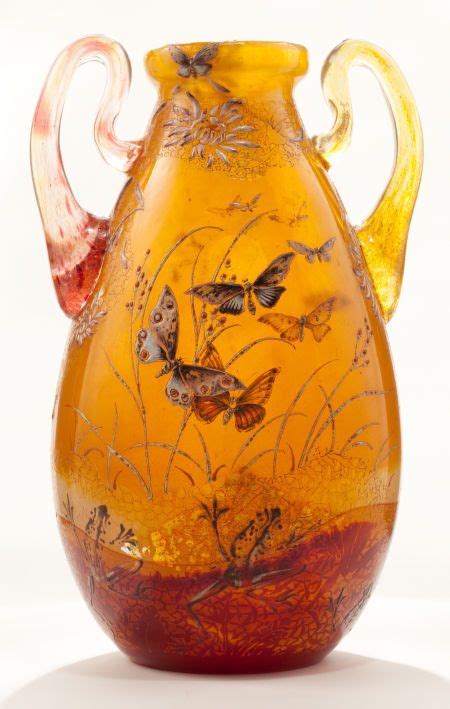 Emile Gallé Nancy 1846 1904 Blown Internal Inclusions Etched Applied And Enameled Glass