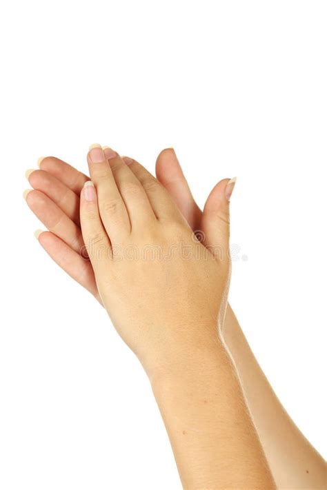 Female Hands Gesture Applauded Close Up Stock Image Image Of