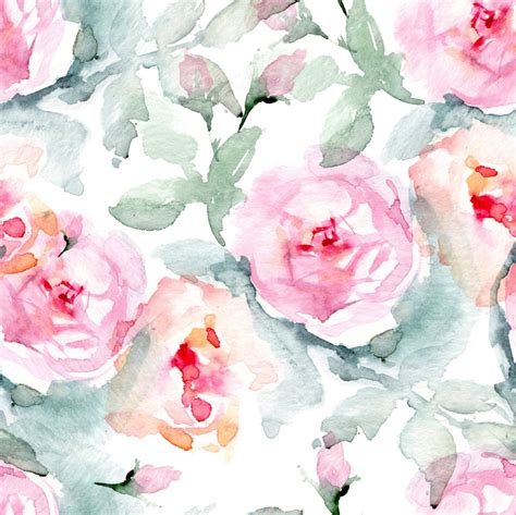 Floral Watercolor Wallpaper Large Watercolor Flowers Removable