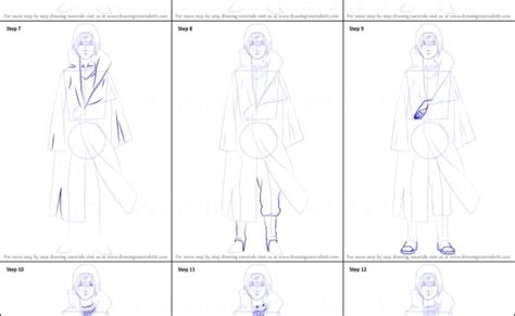 How To Draw Itachi Uchiha Step By Step Tutorial Drawings Naruto