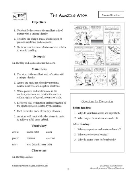 Atomic structure worksheet 7th 12th grade worksheet from atomic structure worksheet answers , source: Dr. Birdley Teaches Science: Atomic Structure and Chemical ...