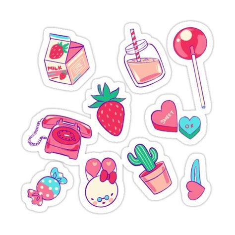Pink Aesthetic Sticker Pack Sticker By Kinibee Cute Laptop Stickers