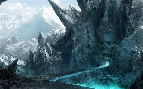 Fantasy Art Mountain Winter Cave Wallpapers Hd