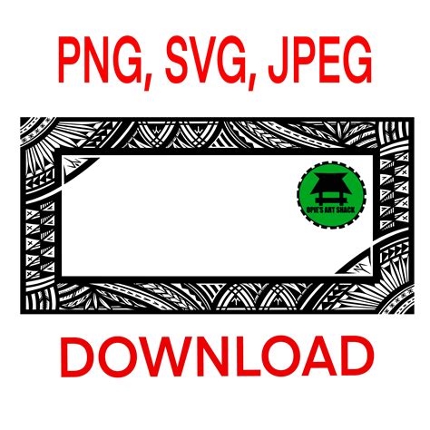 Polynesian Frame Svg Rectangular Cut Files Silhouette Tribal Pattern