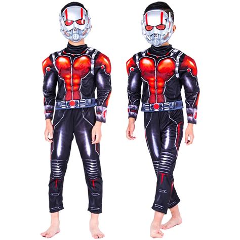 Hot Movie Ant Man Muscle Costume Child Boys Ant Man Cosplay Costume For