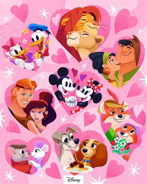 Disney Cartoon Characters In Love