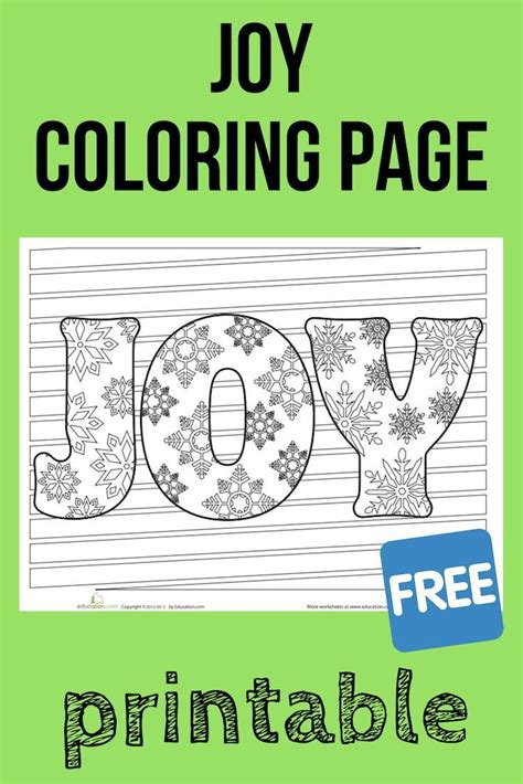 For more coloring outlines, click the download button under the printable bunny template offer, and you will get more than 26 cute rabbit clip art designs up for grabs. Joy Coloring Page | Worksheet | Education.com | Coloring ...