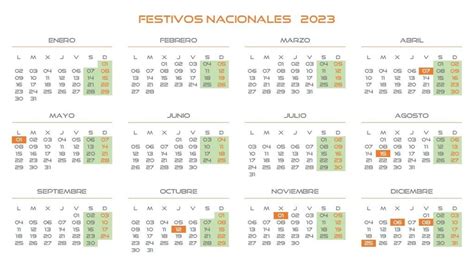 Calendario 2023 Con Festivos Nacionales 2023 Holidays