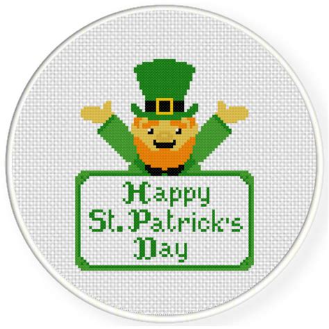 Patrick's day people that you can stitch together or separately. Charts Club Members Only: Happy St. Patrick's Day Cross ...