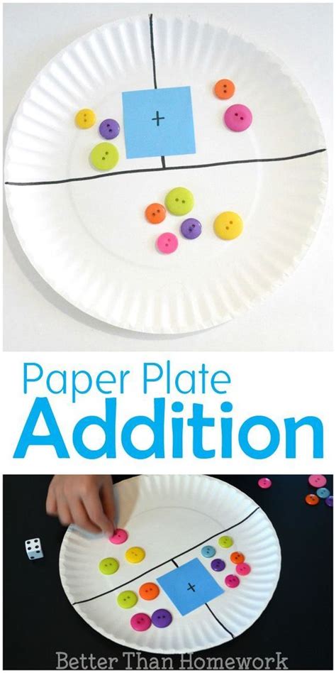 Paper Plate Addition Game Math For Kids Math Addition Preschool Math
