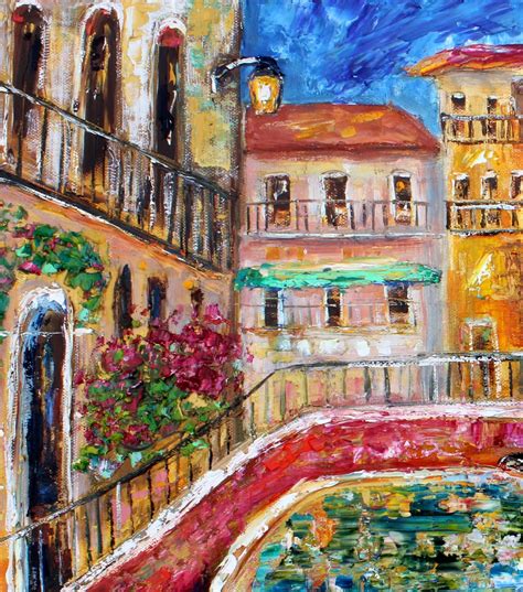Venice Spring Painting In Oil Landscape Palette Knife Impressionism On