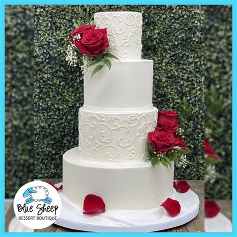Buttercream Romance Wedding Cake Blue Sheep Bake Shop