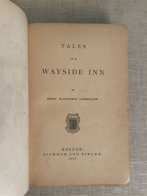 Tales Of A Wayside Inn By Longfellow Henry Wadsworth Good Plus Hard