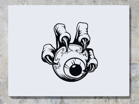 Eyeball Hand Monster Creepy Halloween Bedroom Wall Art Sticker Etsy