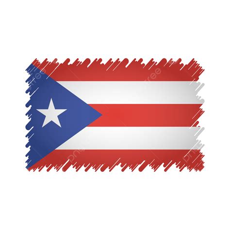 Vector De Bandera De Puerto Rico Con Estilo De Pincel De Acuarela Png
