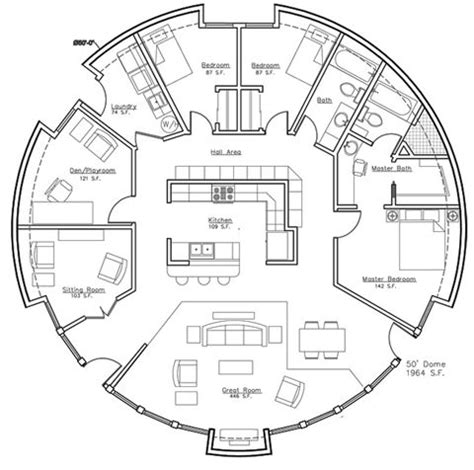 The birch plan is one of our most popular plans for the 35' dome. Concrete Dome Homes Floor Plans - House Decor Concept Ideas