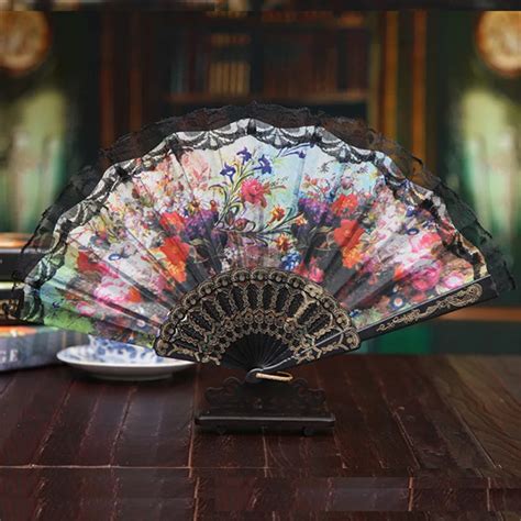 New Chinese Style Folding Fan 1pc Lace Hand Held Folding Fan Dance