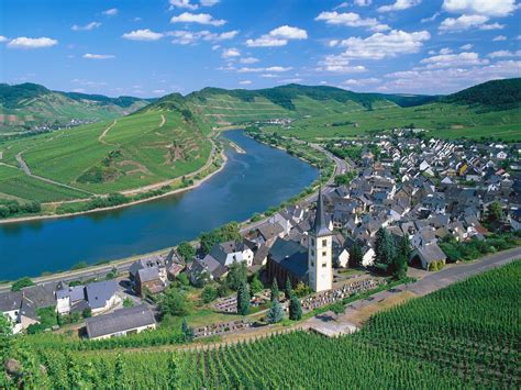 Rhine river valley (koblenz to rudesheim), germany in 4k ultra hd. City of Bremm and Moselle River Germany picture, City of ...