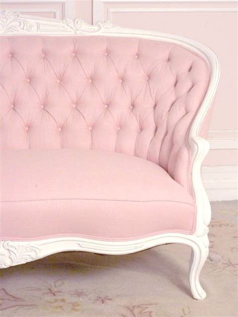 French Chic Pink Linen Settee With Images Pink Furniture