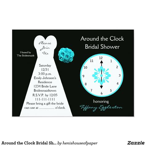 around the clock bridal shower invitations white bridal bridal shower invitations personalized